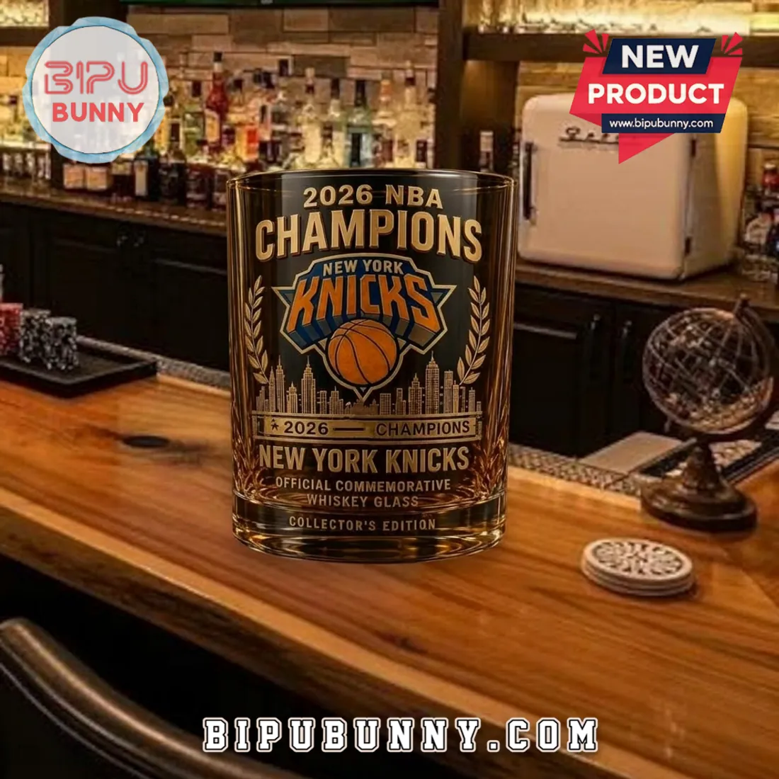 New York Knicks 2026 Nba Champions Collector Edition Whiskey Glass