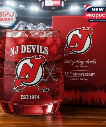 Nj Devils 52Nd Anniversary Whiskey Glass