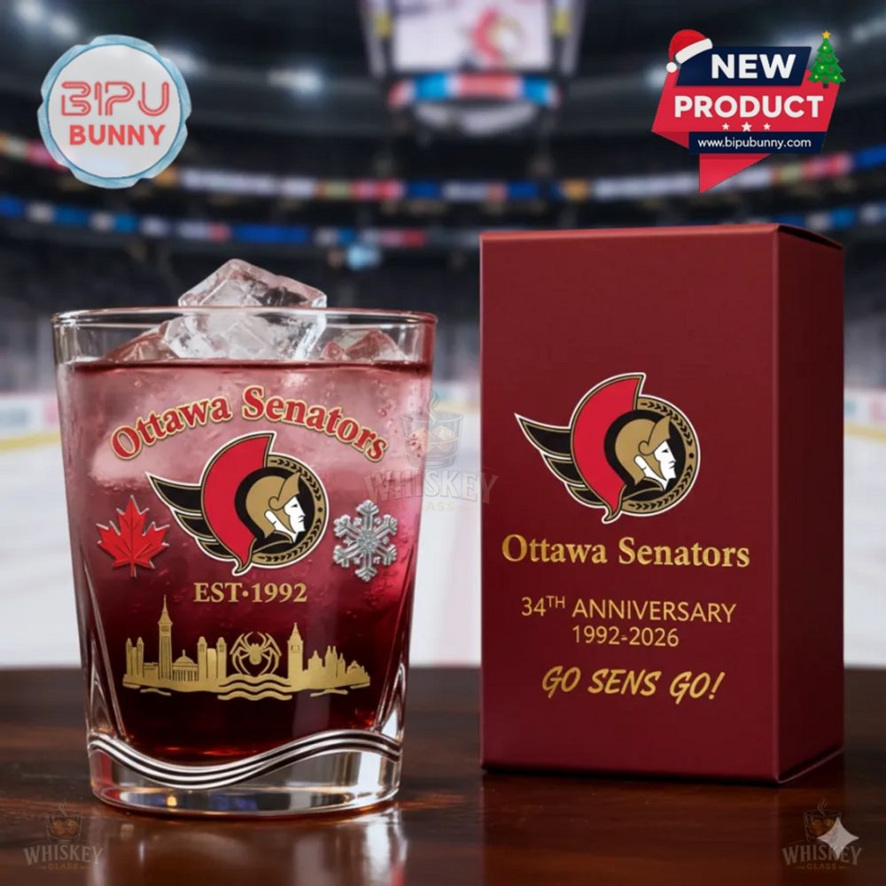 Ottawa Senators 34Th Anniversary Whisky Glass