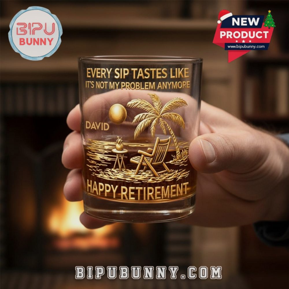 Retirement Engraved Whiskey Glass
