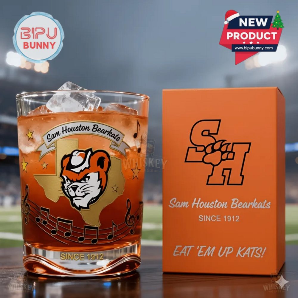 Sam Houston Bearkats Whiskey Glass