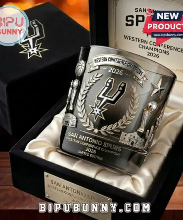 San Antonio Spurs 2026 Western Conference Champions Embossed Whiskey Glass