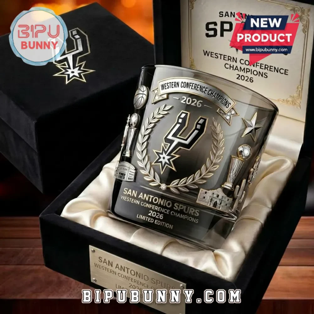 San Antonio Spurs 2026 Western Conference Champions Embossed Whiskey Glass