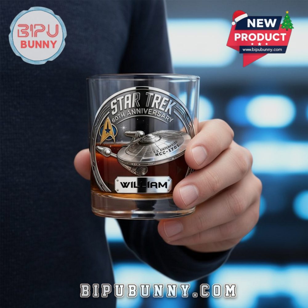 Star Trek 60Th Anniversary Personalized Whiskey Glass