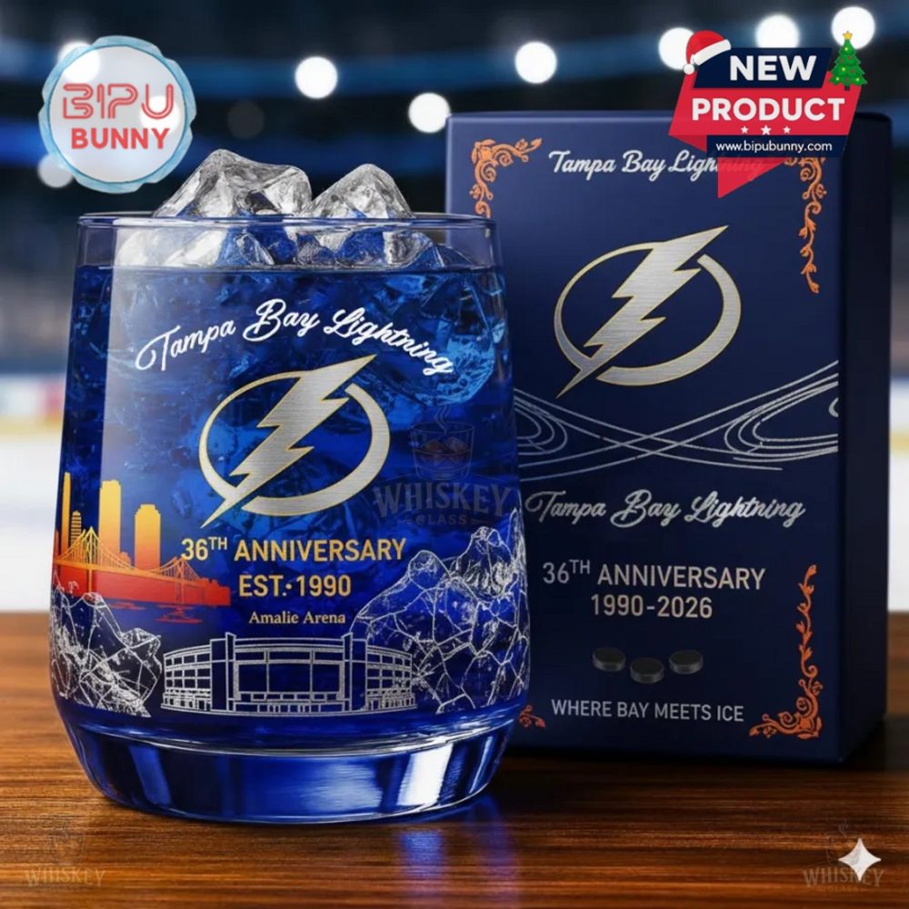 Tampa Bay Lightning 36Th Anniversary Whiskey Glass