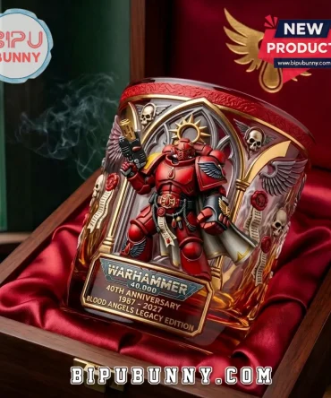 Warhammer 40000 Blood Angels 40Th Anniversary Sculpted Whiskey Glass