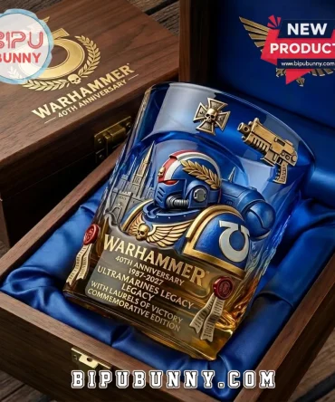 Warhammer 40K Ultramarines 40Th Anniversary Whiskey Glass
