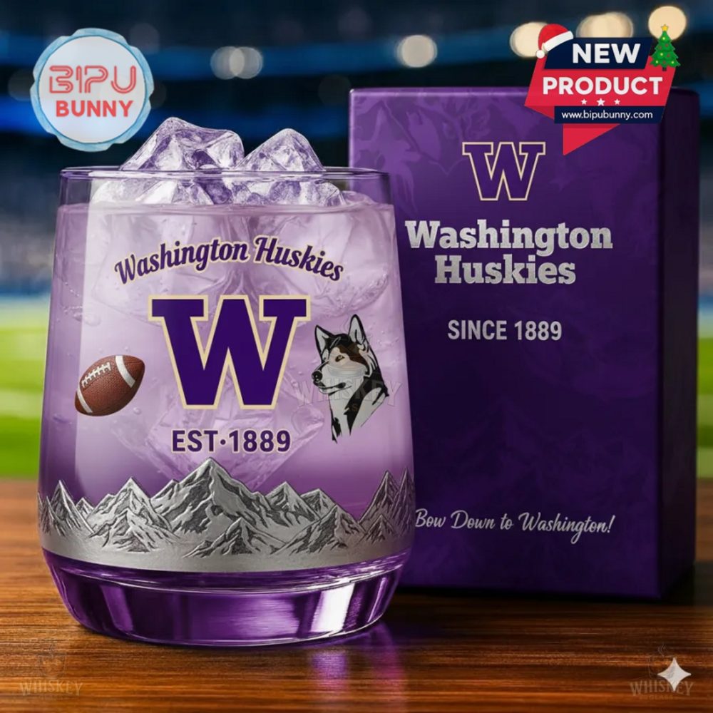 Washington Huskies Whiskey Glass