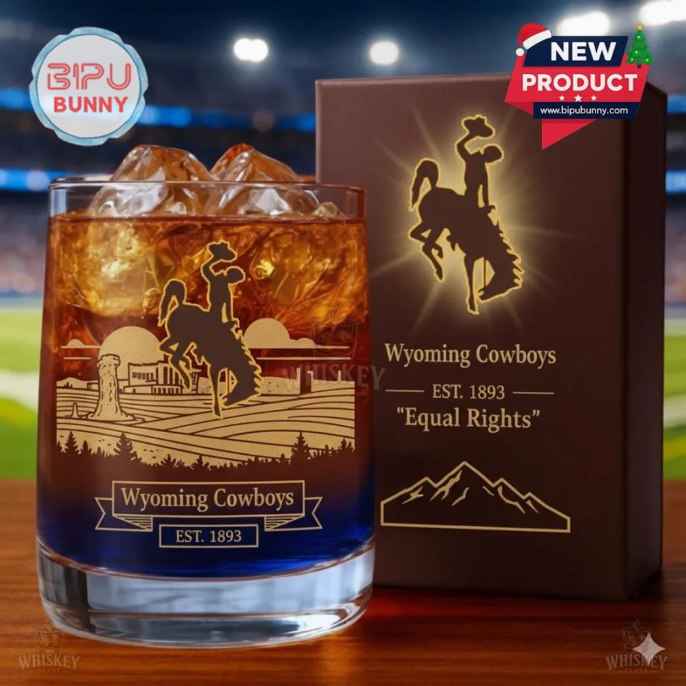 Wyoming Cowboys Whiskey Glass