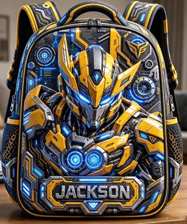Personalized Transformer Bumblebee Themed Backpack