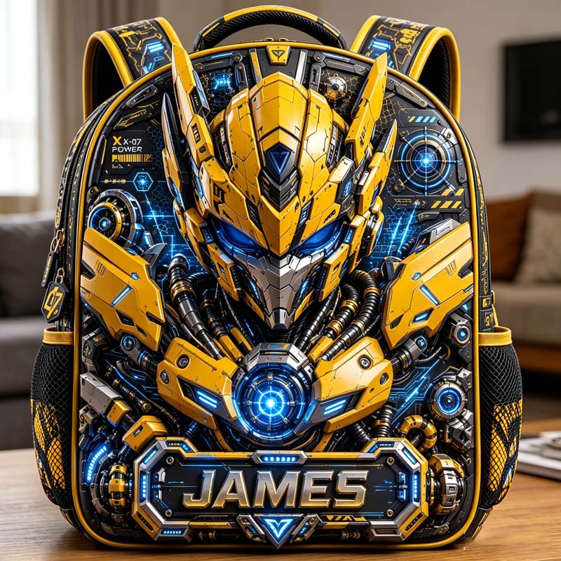Personalized Transformer Bumblebee Themed Backpack