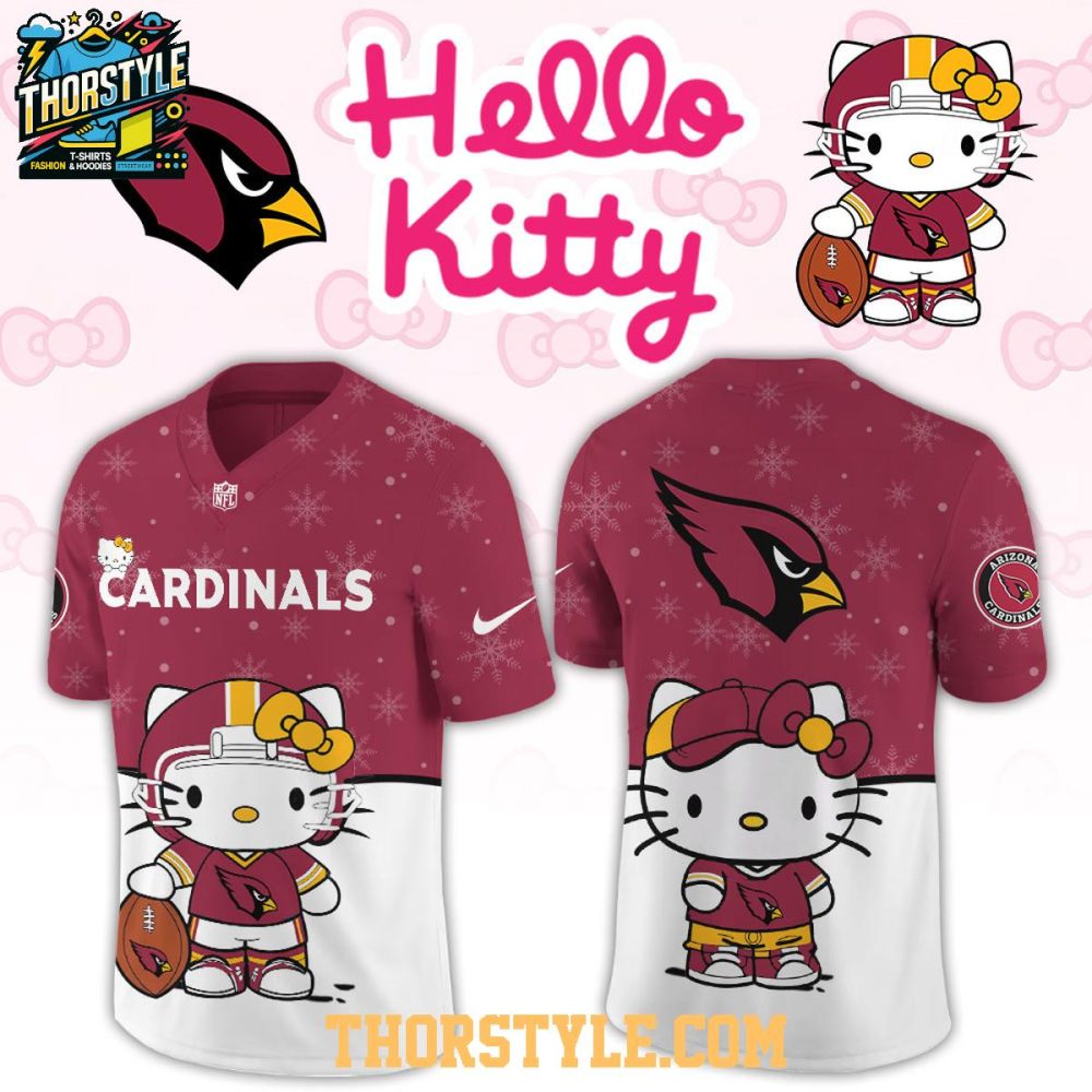 Arizona Cardinals Hello Kitty Christmas Gameday Personalized Football Jersey