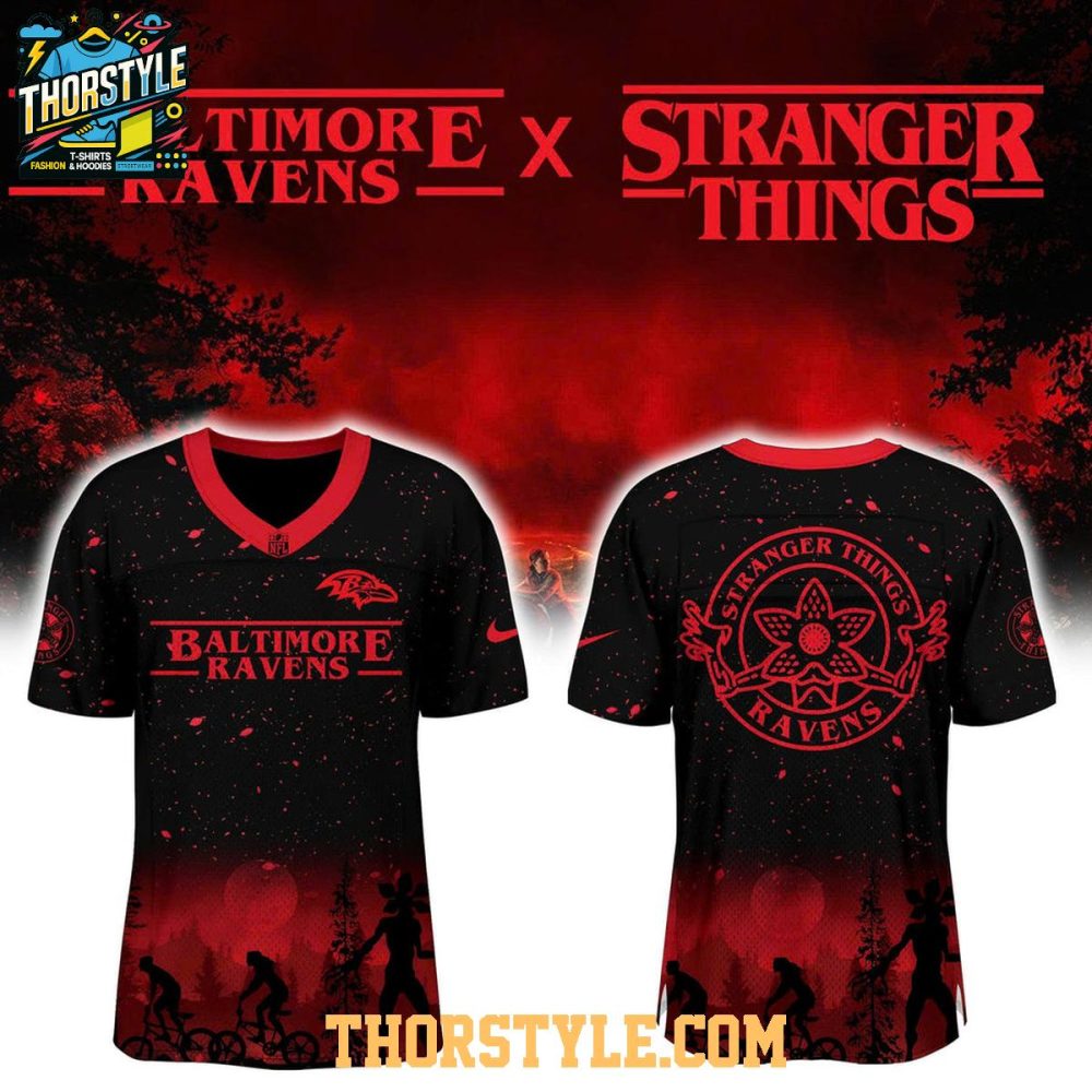 Baltimore Ravens Stranger Things Christmas Personalized Football Jersey