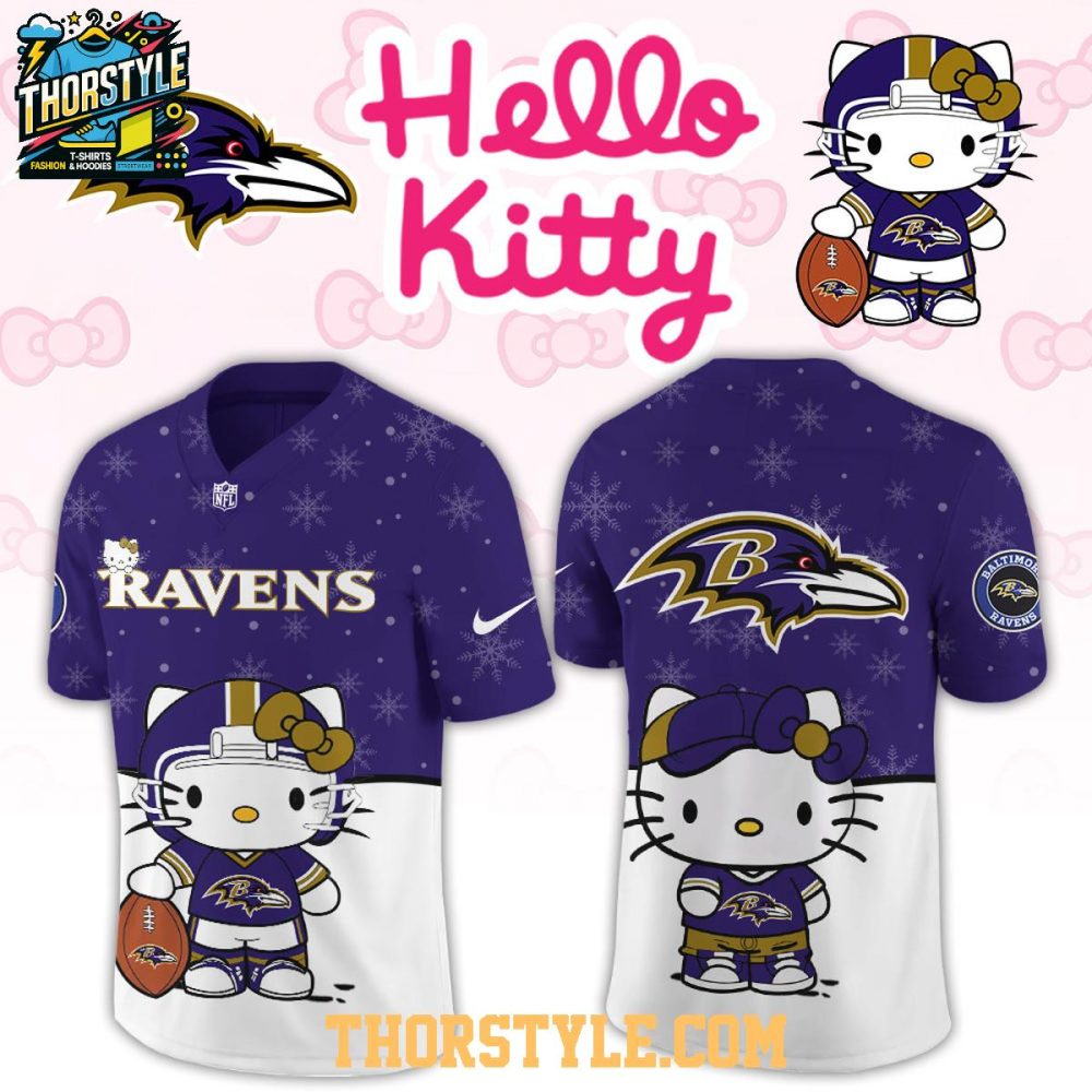 Baltimore Ravens Hello Kitty Christmas Gameday Personalized Football Jersey