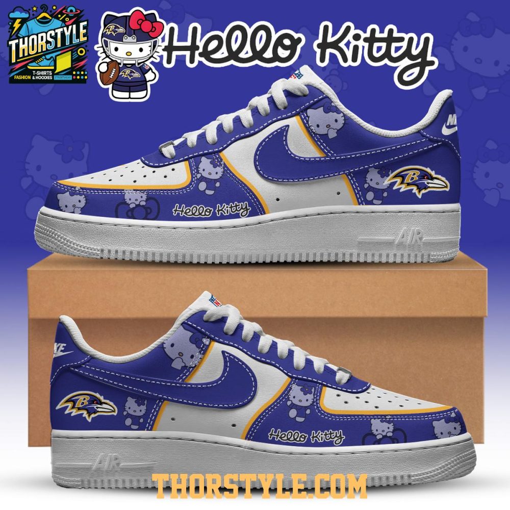 Baltimore Ravens Hello Kitty Nfl X-Mas Personalized Air Force 1 Shoes
