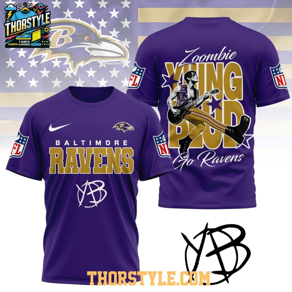 Baltimore Ravens Yungblud Zombie Go Ravens Hoodie T-Shirt