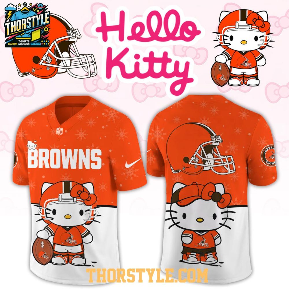 Cleveland Browns Hello Kitty Christmas Gameday Personalized Football Jersey
