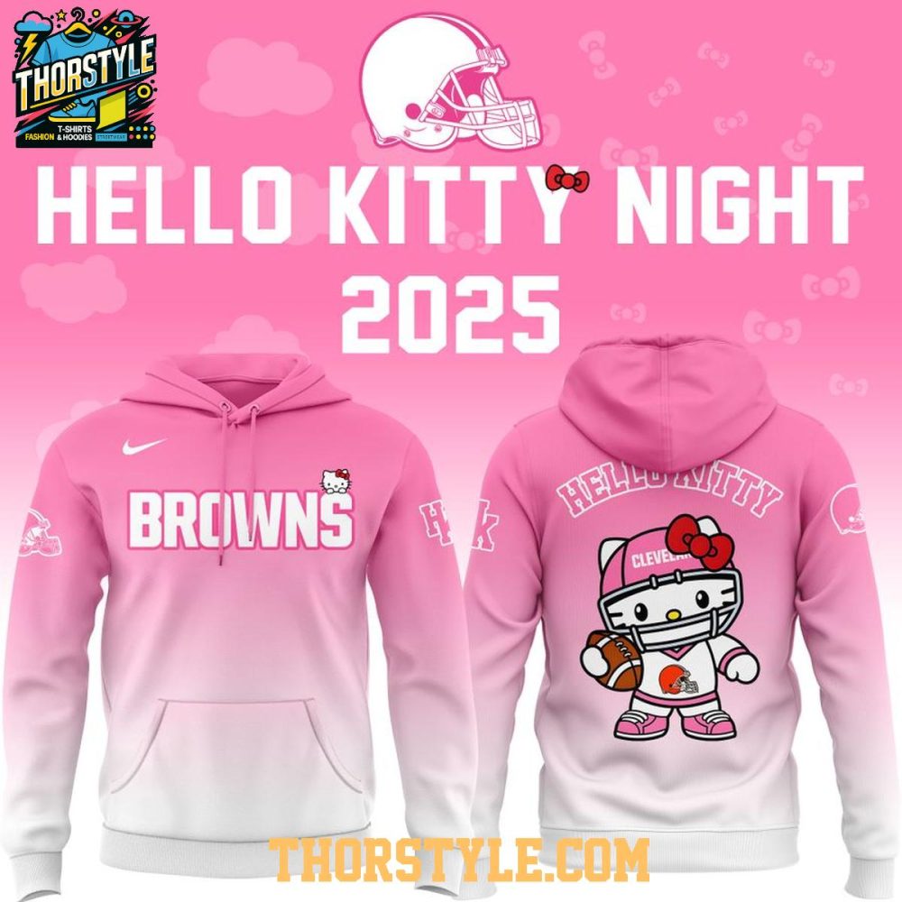 Cleveland Browns X Hello Kitty All Pink Night 2026 Hoodie T-Shirt