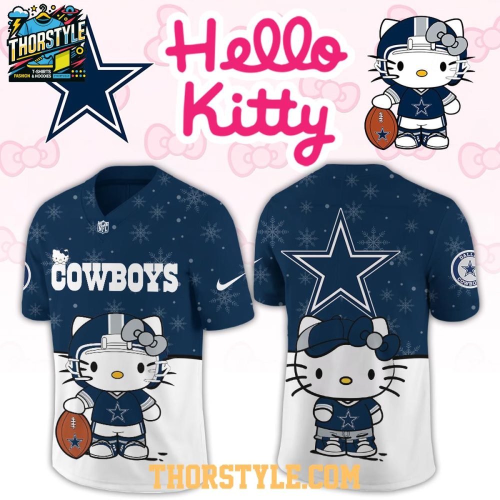 Dallas Cowboys Hello Kitty Christmas Gameday Personalized Football Jersey