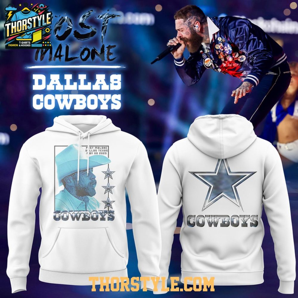 Dallas Cowboys Post Malone Photo In Texas Nfl Crossover Hoodie T-Shirt