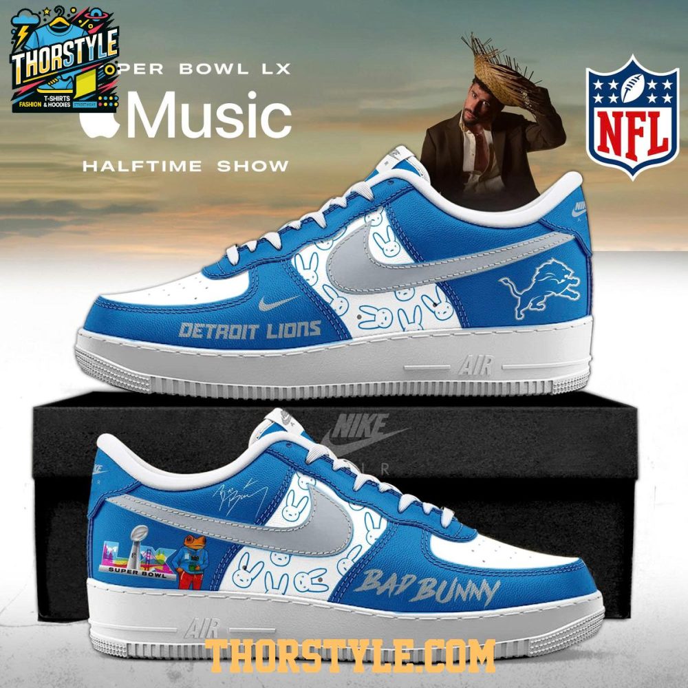 Detroit Lions Bad Bunny Super Bowl 2026 Air Force 1 Shoes