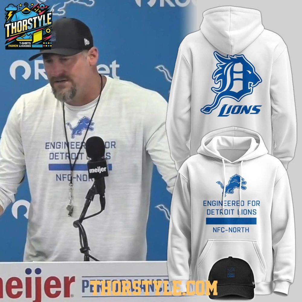 Detroit Lions Engineered For Nfc-North 2025 Hoodie T-Shirt