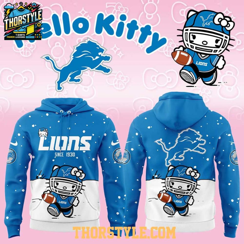 Detroit Lions Hello Kitty Christmas Snow Day 2025 Hoodie T-Shirt