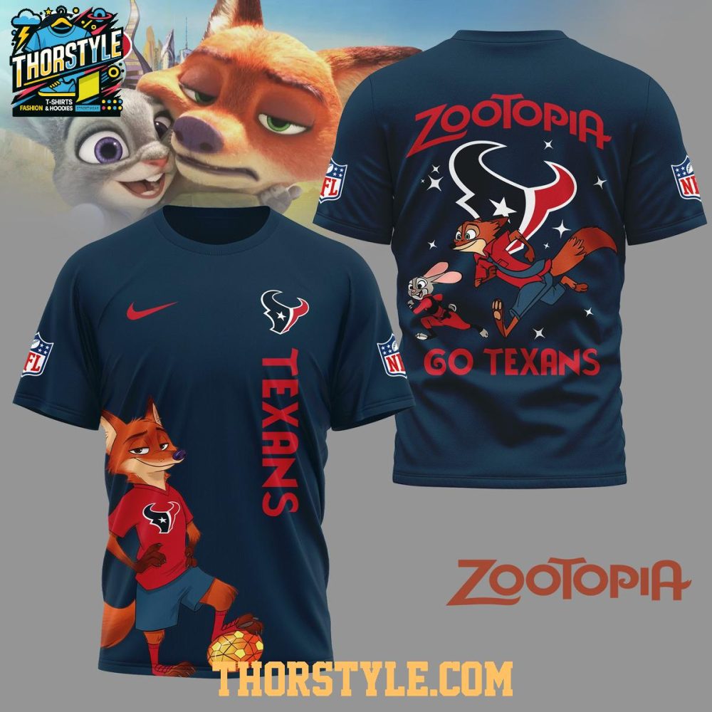Houston Texans Zootopia Nfl Crossover 2025 Christmas Hoodie T-Shirt