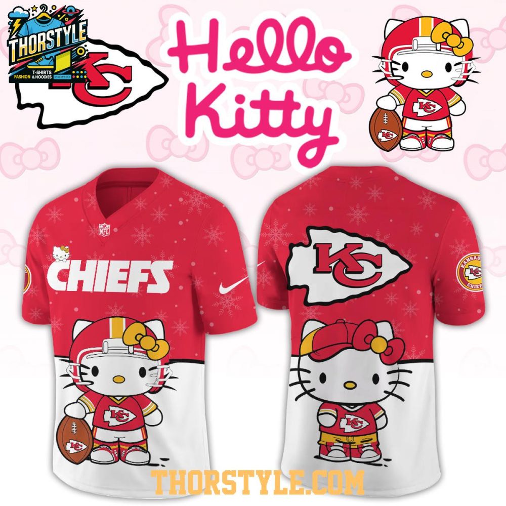 Kansas City Chiefs Hello Kitty Christmas Gameday 2025 Personalized Football Jersey