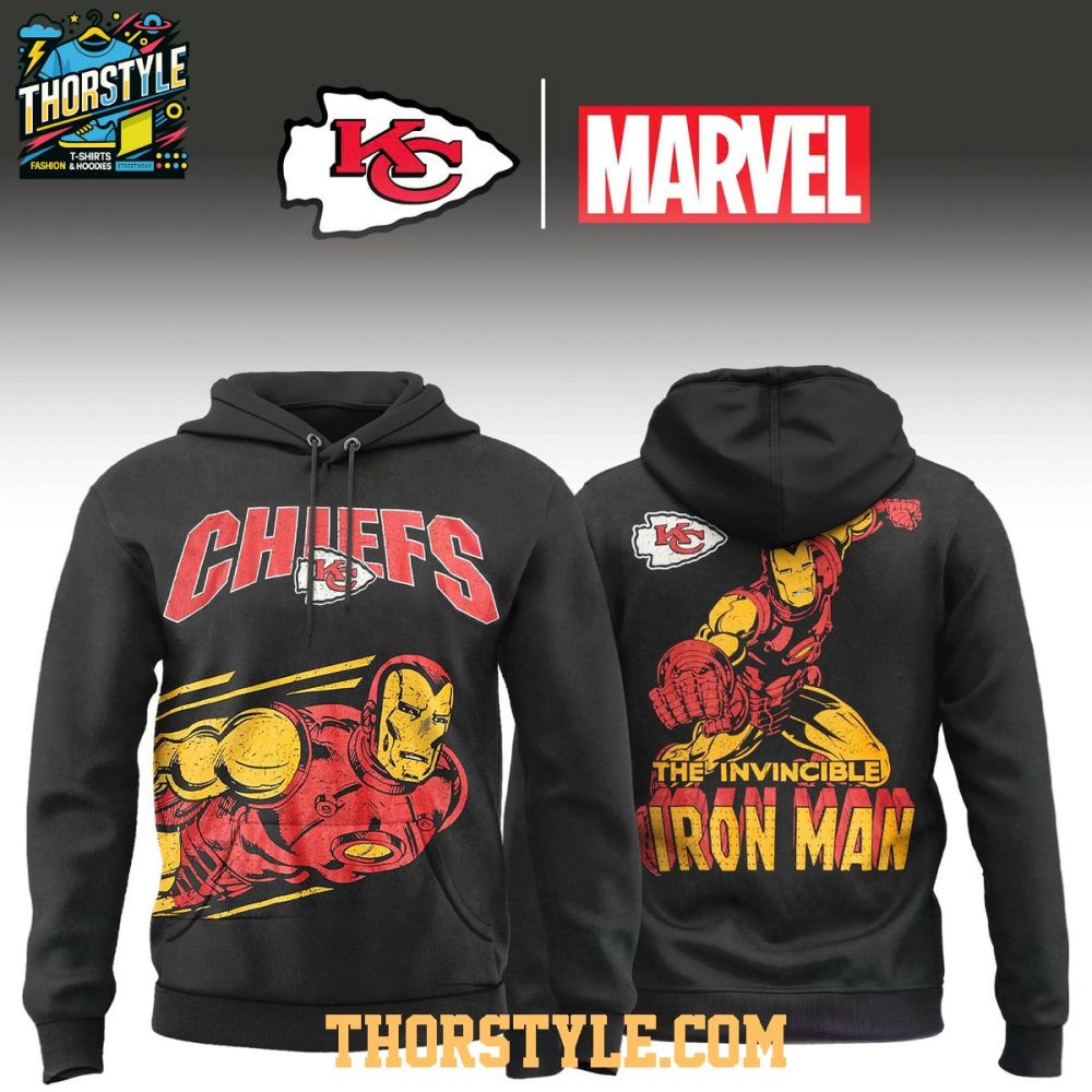 Kansas City Chiefs The Invincible Iron Man 2025 Marvel X Nfl Hoodie T-Shirt