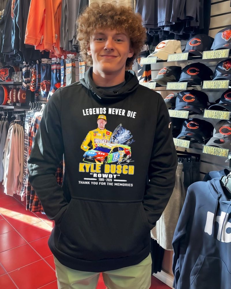 Kyle Busch Legends Never Die Rowdy 1985-2026 Thank You For The Memories Signatures T-Shirt - Image 2