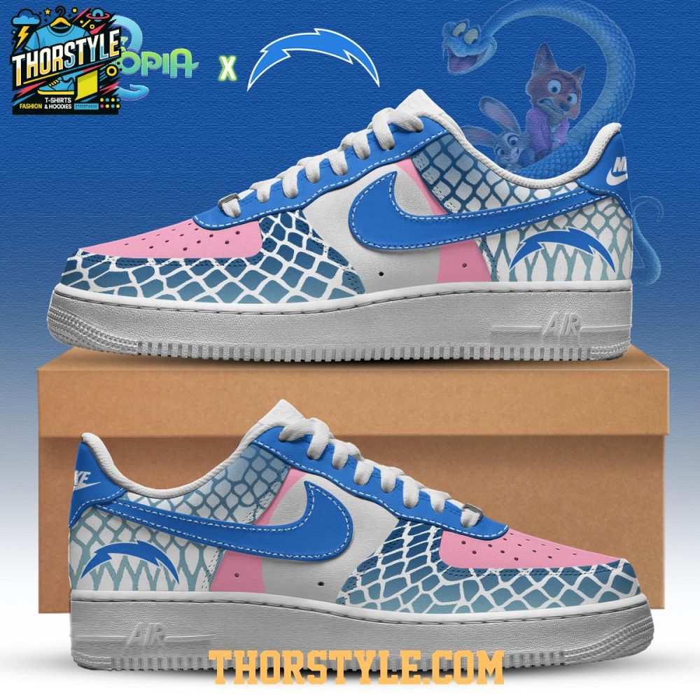 Los Angeles Chargers Zootopia 2 Gary De'Snake 2025 Personalized Air Force 1 Shoes
