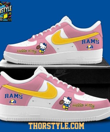 Los Angeles Rams 2026 Hello Kitty Celebrating Night Personalized Air Force 1 Shoes