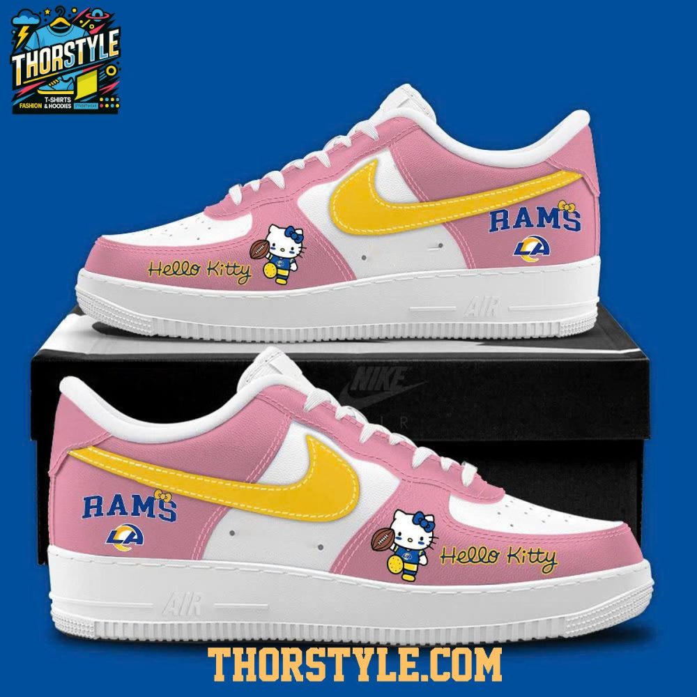 Los Angeles Rams 2026 Hello Kitty Celebrating Night Personalized Air Force 1 Shoes