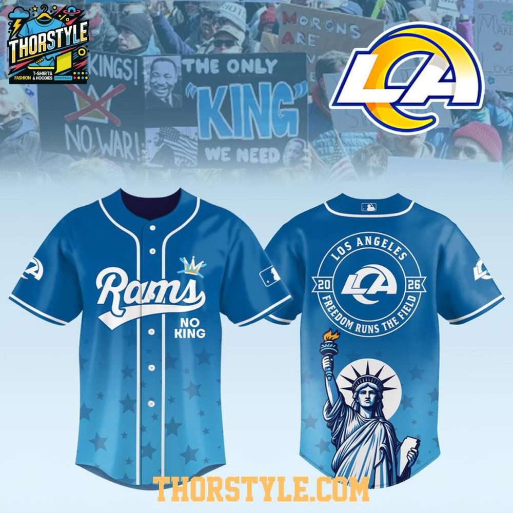 Los Angeles Rams X No Kings No War 2026 Gameday Baseball Jersey