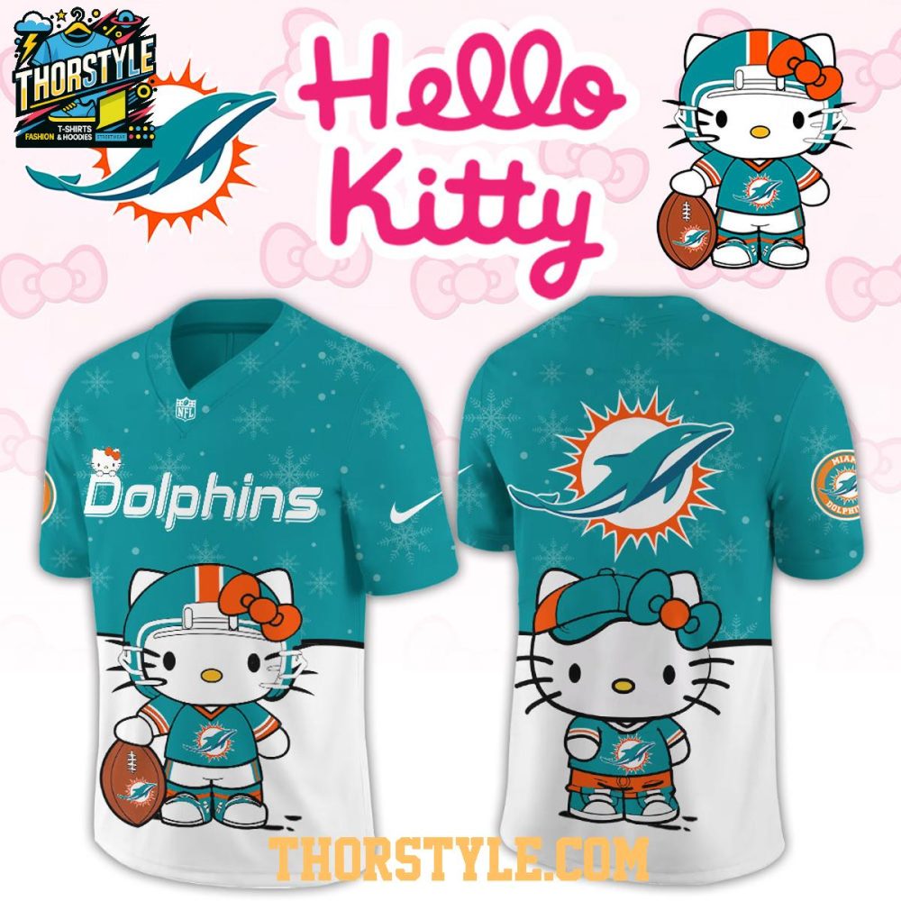 Miami Dolphins Hello Kitty Christmas Gameday 2025 Personalized Football Jersey