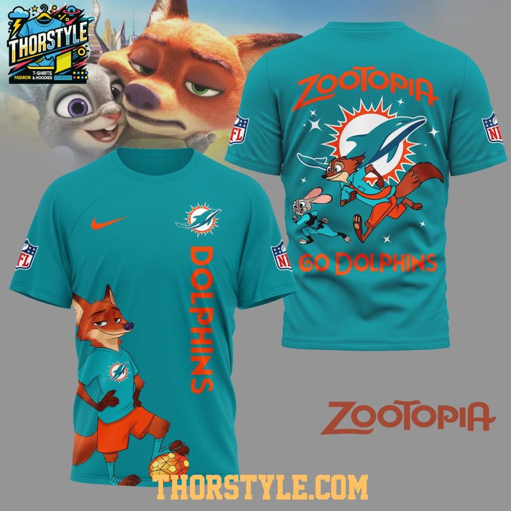 Miami Dolphins Zootopia Nfl Crossover 2025 Christmas Hoodie T-Shirt