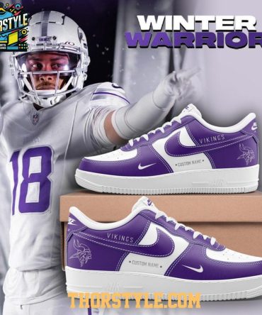 Minnesota Vikings Winter Warrior 2025 Rivalries Personalized Air Force 1 Shoes