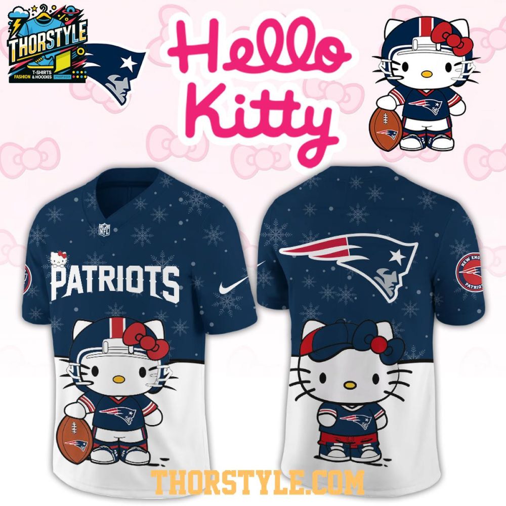 New England Patriots Hello Kitty Christmas Gameday 2025 Personalized Football Jersey