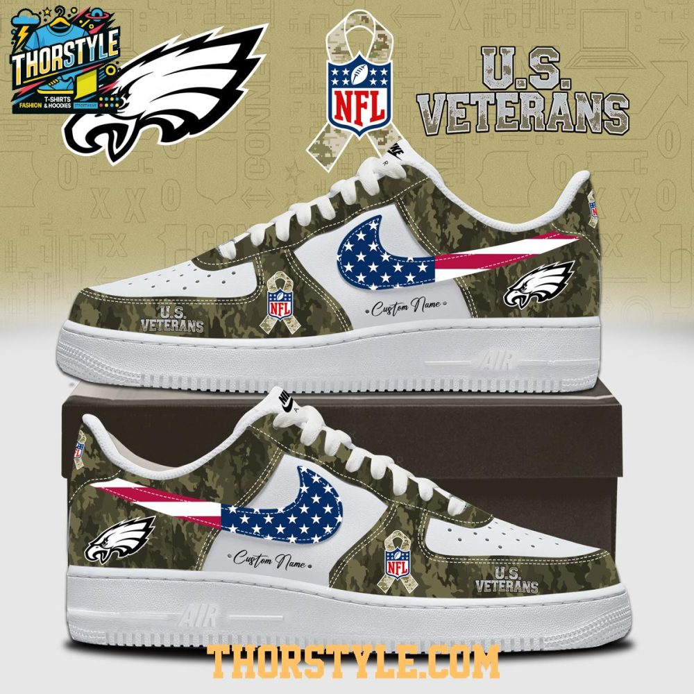Philadelphia Eagles 2025 Veteran Day Personalized Air Force 1 Shoes