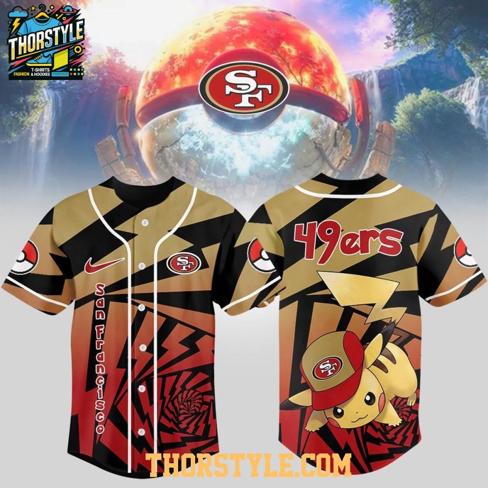 San Francisco 49Ers Pokemon Trainers Pikachu Fight Baseball Jersey