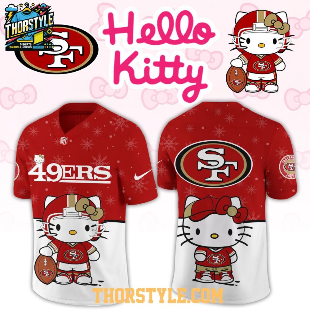San Francisco 49Ers Hello Kitty Christmas Gameday 2025 Personalized Football Jersey