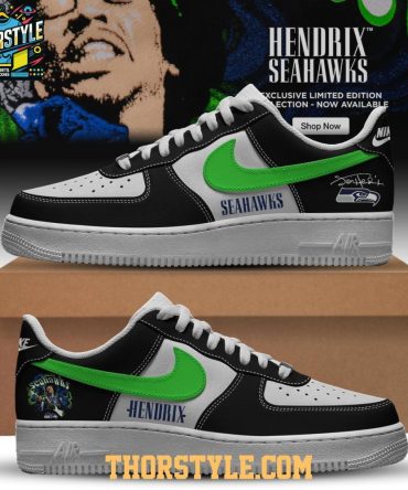 Seattle Seahawks 2025 Jimi Hendrix Crossover Personalized Air Force 1 Shoes