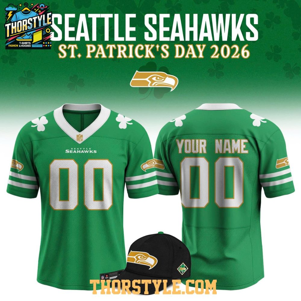 Seattle Seahawks 2026 St. Patrick'S Day Personalized Football Jersey
