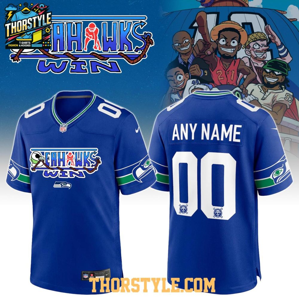 Seattle Seahawks One Piece 2025 Grand Line Personalized Football Jersey
