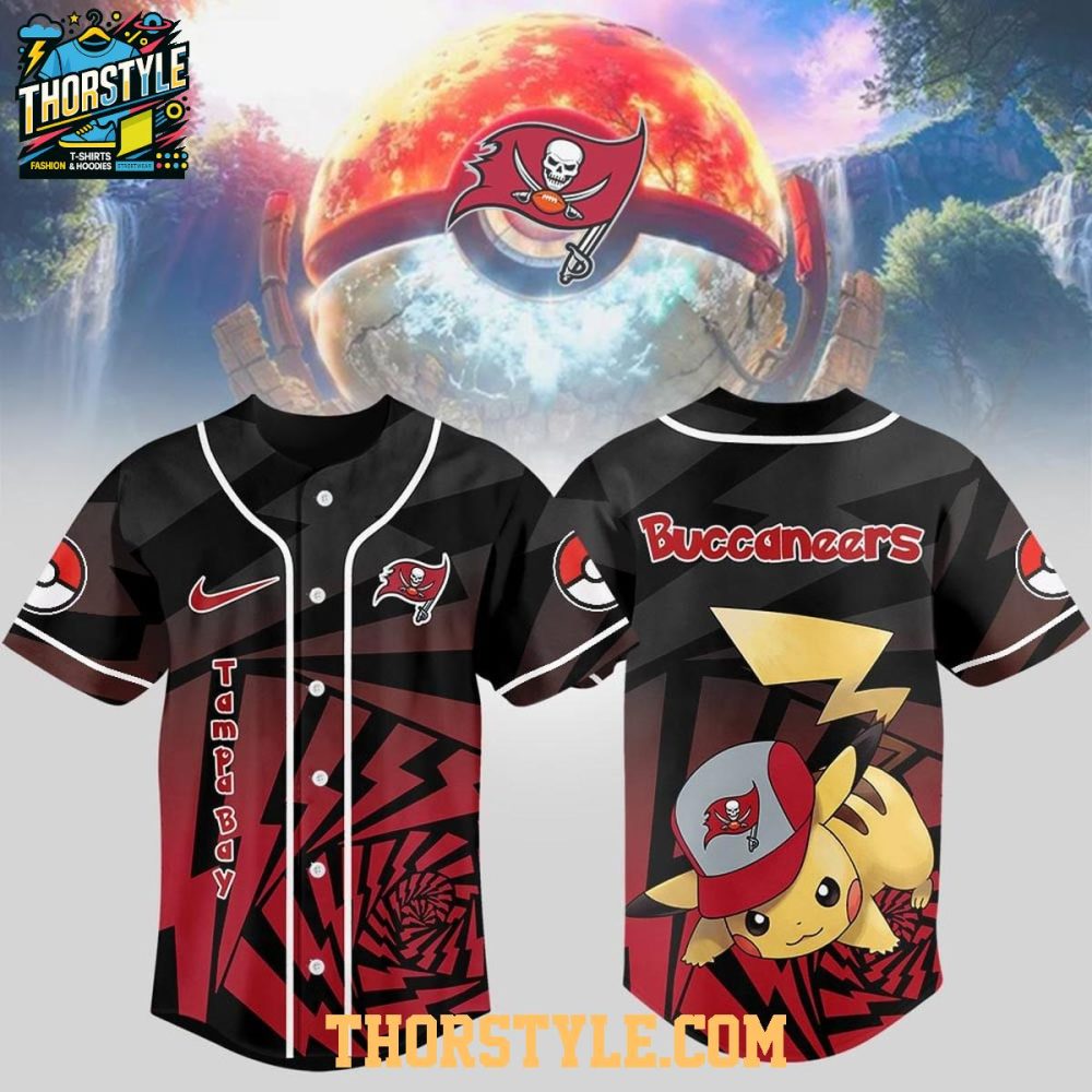Tampa Bay Buccaneers Pokemon Trainers Pikachu Fight Baseball Jersey