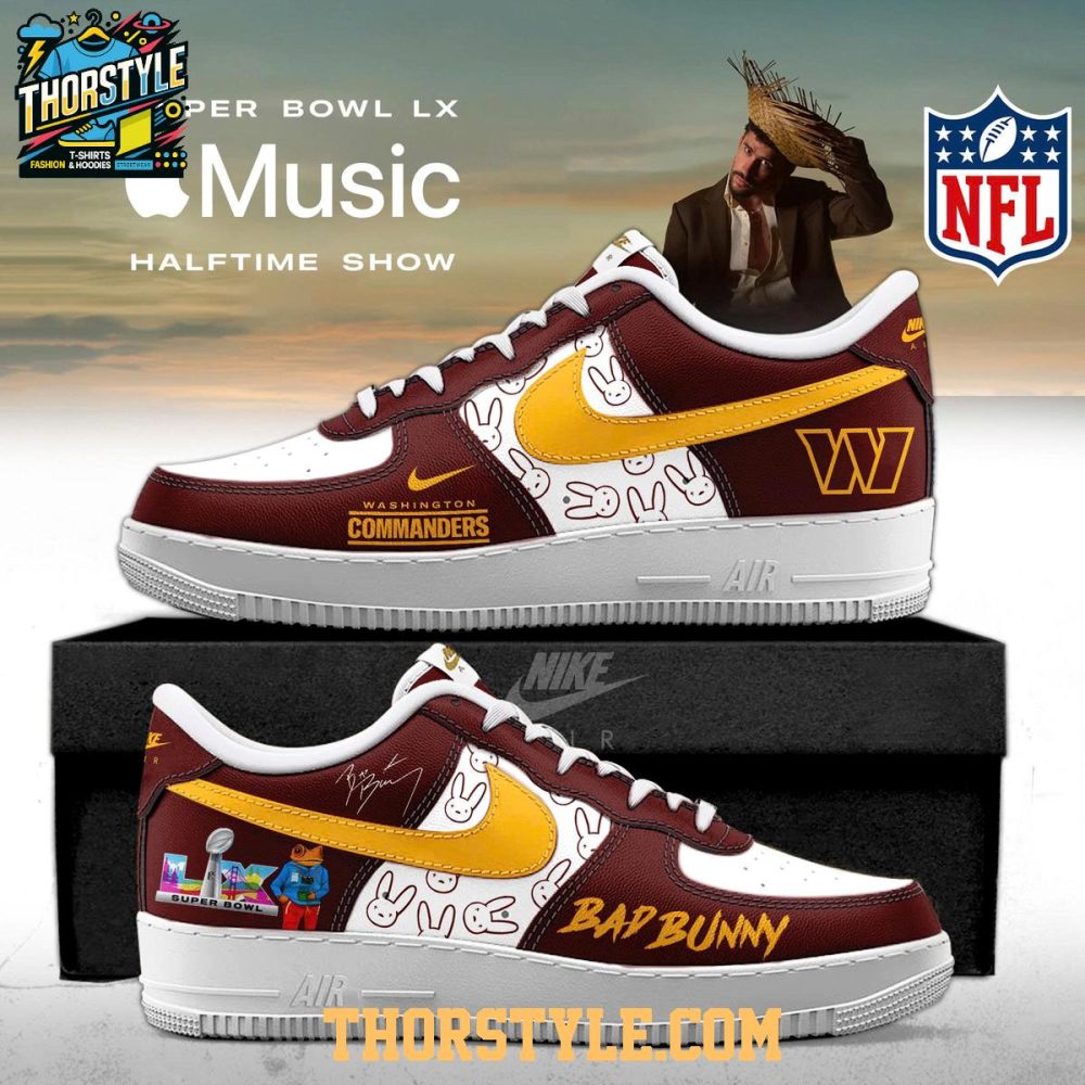 Washington Commanders Bad Bunny Super Bowl 2026 Air Force 1 Shoes