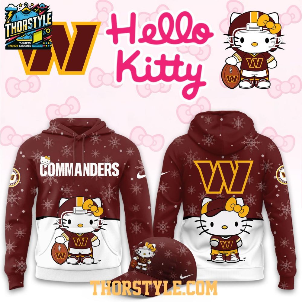 Washington Commanders Hello Kitty Merry Christmas 2025 Holiday Hoodie T-Shirt