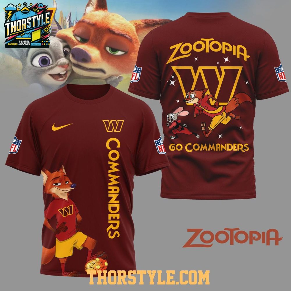 Washington Commanders Zootopia Nfl Crossover 2025 Christmas Hoodie T-Shirt