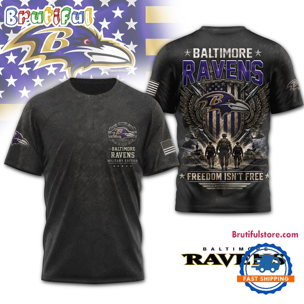 Baltimore Ravens Nfl Freedom Team Military 3D T Shirt